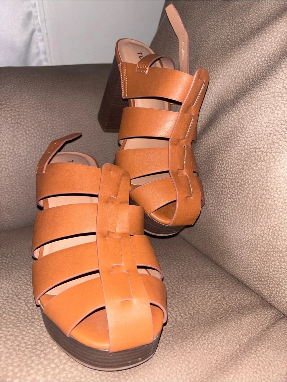 torrid Cognac Strappy Block Heel Sandal